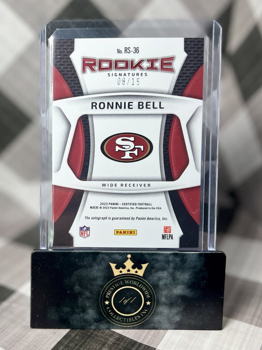 Ronnie Bell 2023 Certified Rookie Auto Teal Mirror Etch /15 #RS-36 SF 49ers RC