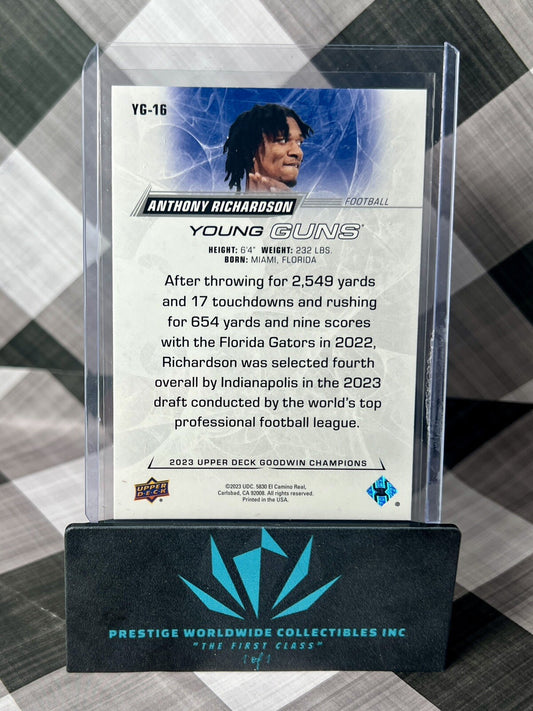 Anthony Richardson 2023 Upper Deck Goodwin Champions Young Guns Rookie #YG16 IND