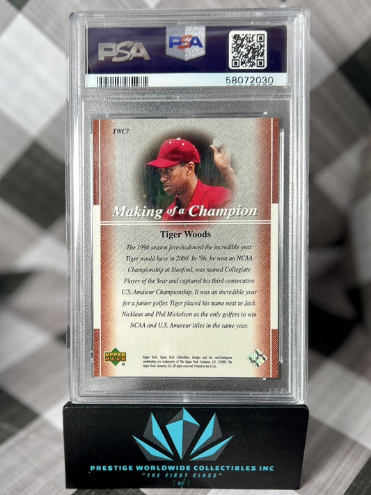 Tiger Woods 2001 Upper Deck Golf Tiger Woods Collection #TWC7 PSA 9 PGA Tour