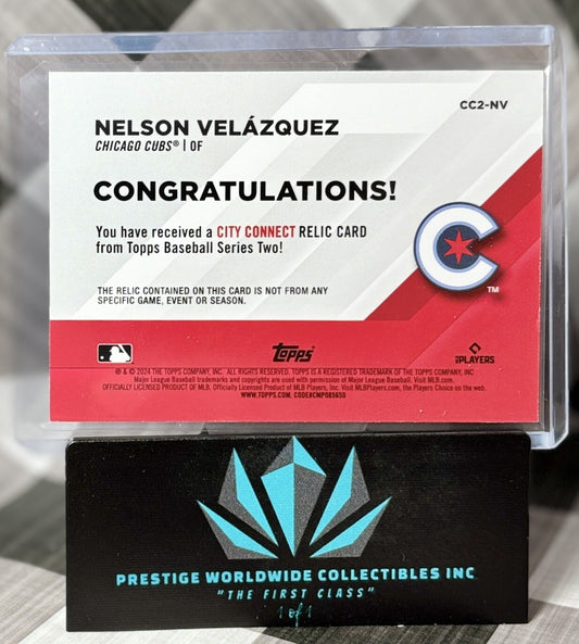 Nelson Velazquez 2024 Topps Series 2 City Connect Jersey Relic #CC2-NV Reds