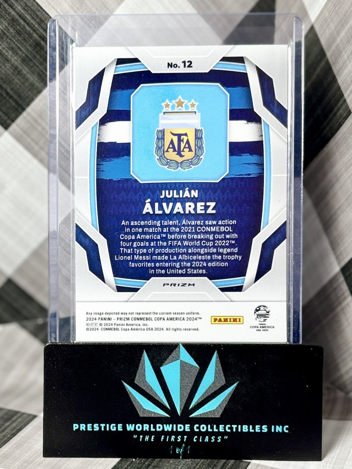 Julian Alvarez 2023-24 Prizm Copa America Silver Prizm #12 Argentina
