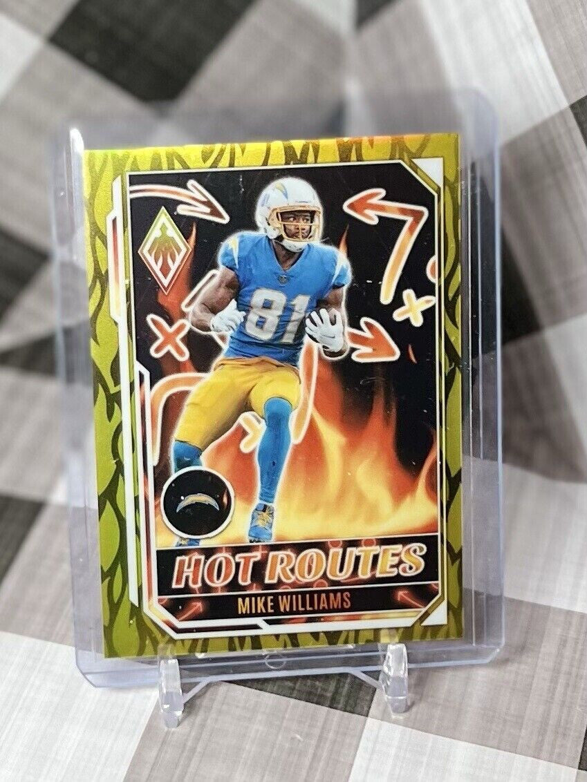 Mike Williams 2022 Panini Phoenix NFL Yellow Hot Routes /75 #HR-17 - LA Chargers