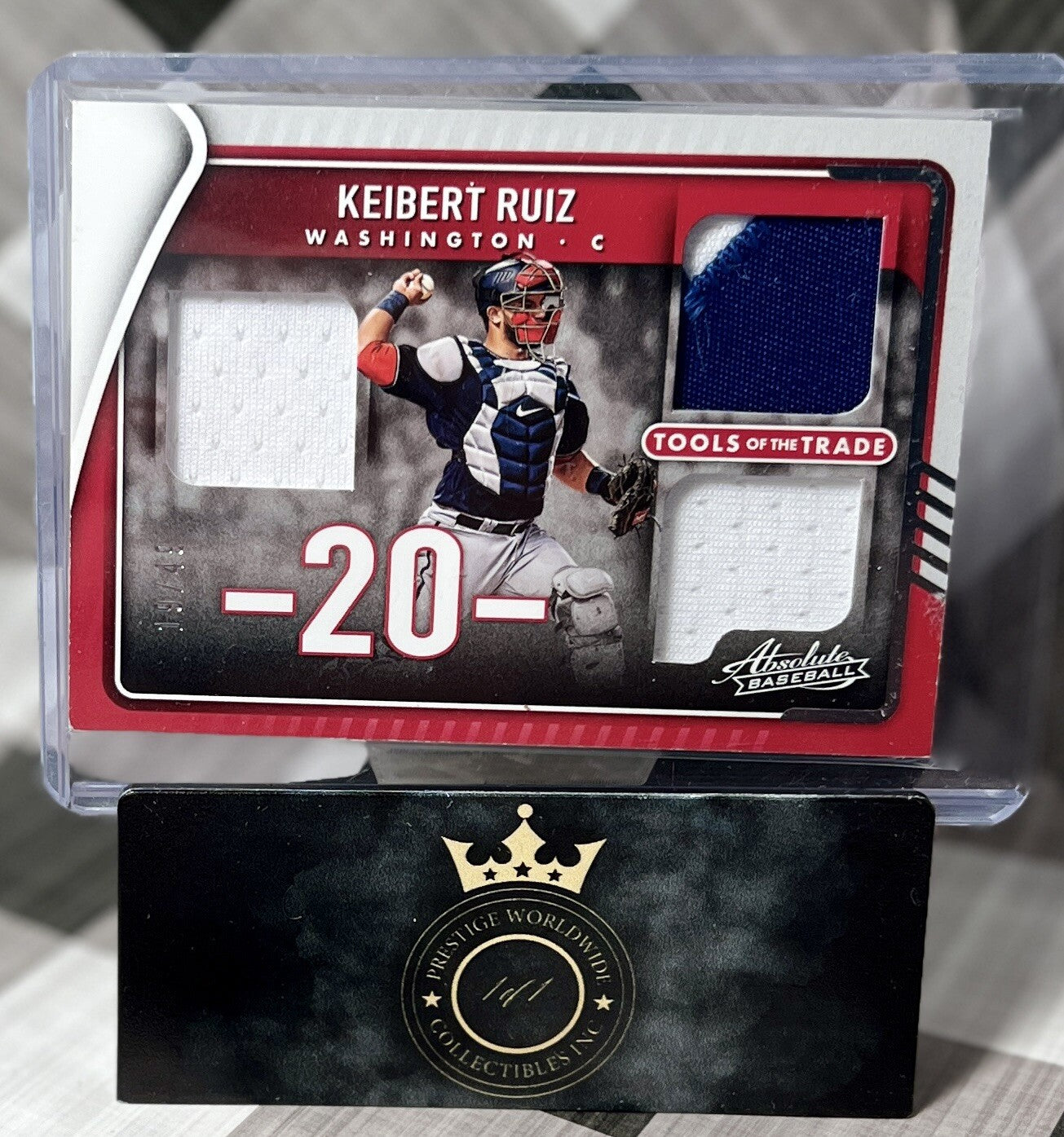 2022 ABSOLUTE TOOLS OF THE TRADE TRIPLE PATCH RED SP KEIBERT RUIZ NATIONALS /49