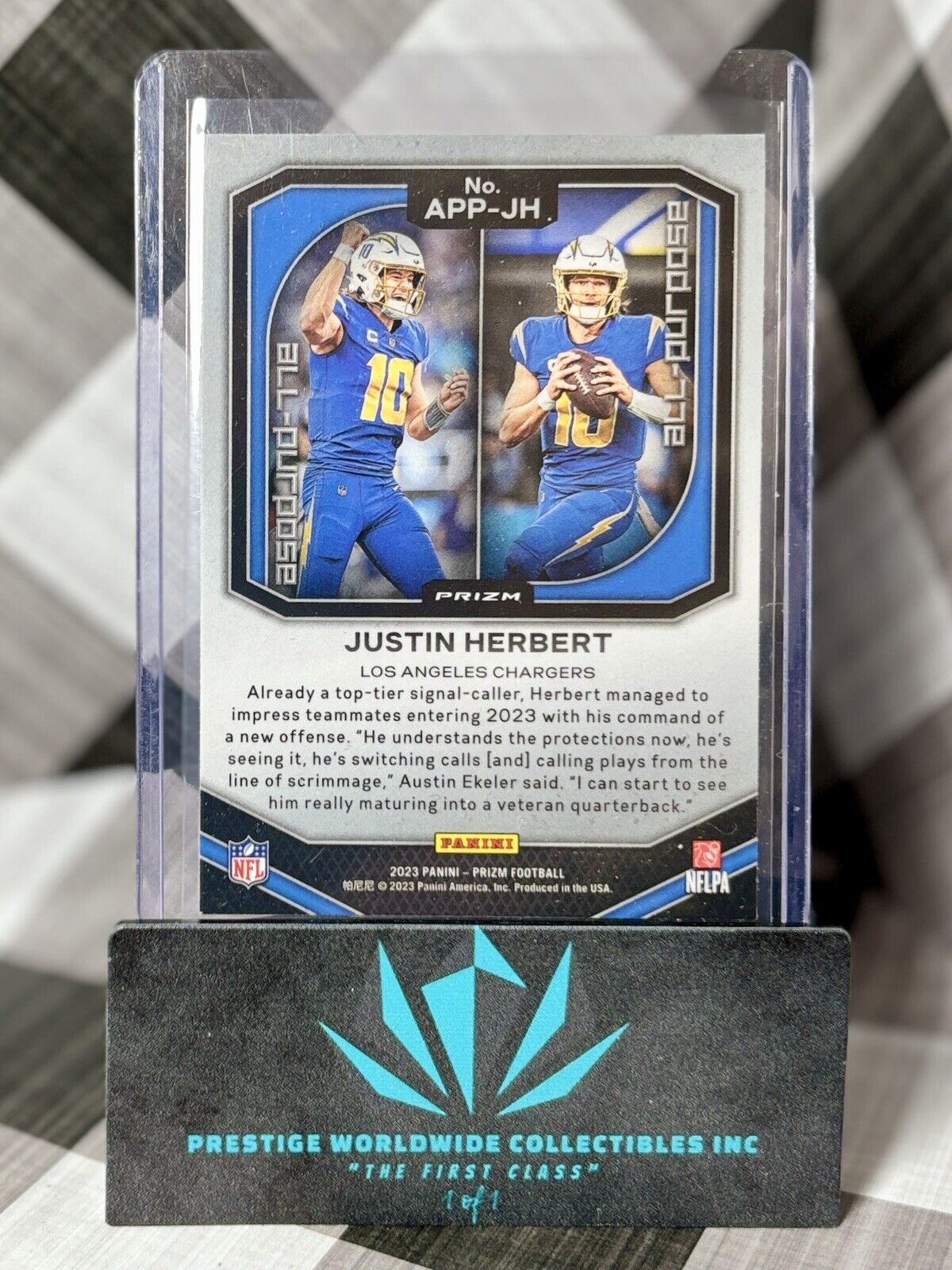 Justin Herbert 2023 Panini Prizm All-Purpose Silver Prizm #APP-JH LA Chargers
