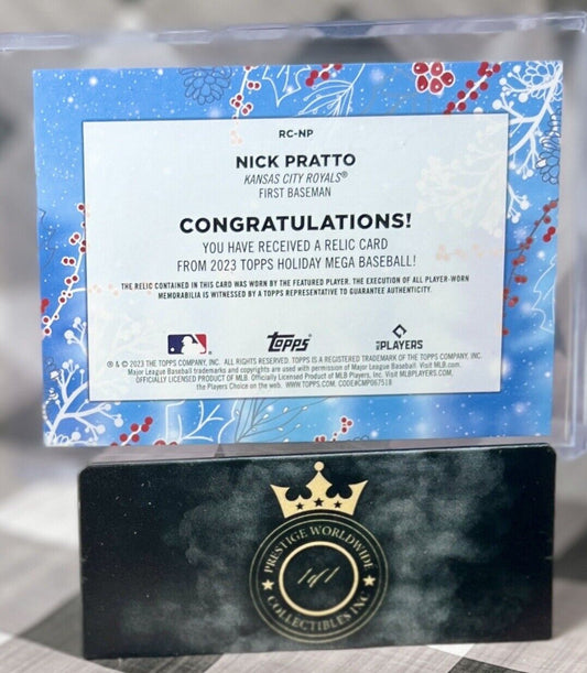 Nick Pratto 2023 Topps Holiday Rookie Patch Relic #RC-NP Kansas City Royals RC