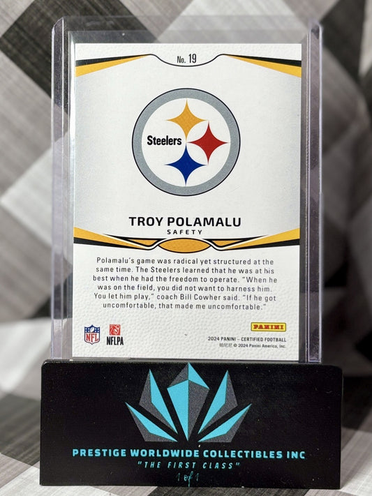 Troy Polamalu 2024 Panini Certified Immortals Holo #19 Pittsburgh Steelers HoF