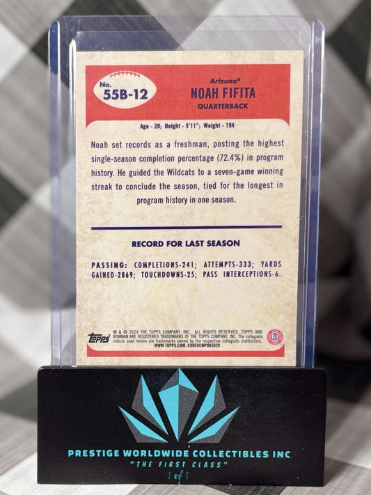 Noah Fiftita 2024 Bowman University U Chrome 1955 #55B-12 Arizona Wildcats RC