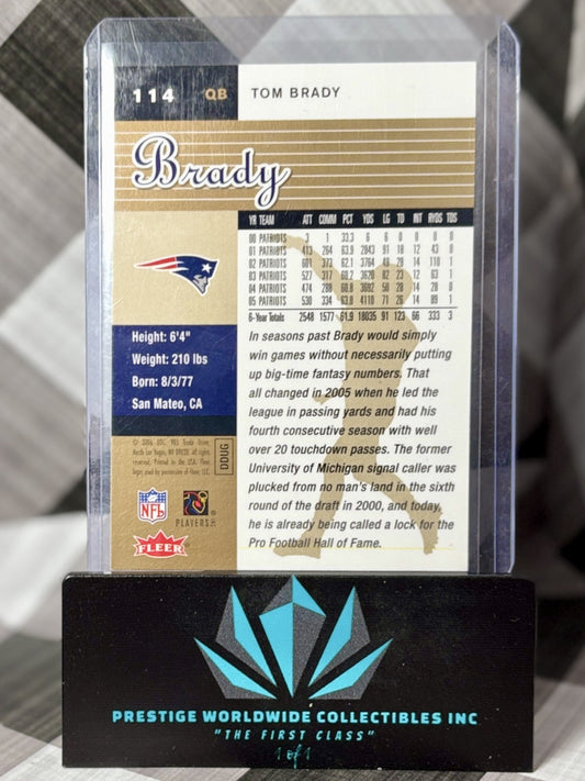 Tom Brady 2006 Fleer Ultra Gold Medallion #114 New England Patriots
