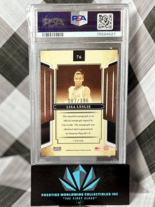 Lisa Leslie 2008 Donruss Sports Legends Mirror Red Auto /396 PSA 9 #76 LA Sparks