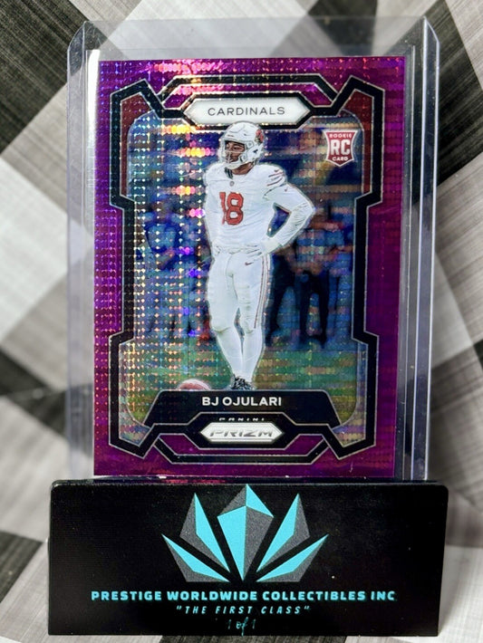 BJ Ojulari 2023 Panini Prizm Purple Pulsar Rookie #301 Arizona Cardinals RC