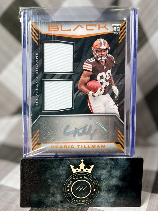 Cedric Tillman 2023 Panini Black Rookie Dual Patch Orange /50 #RSM-37 BROWNS RC