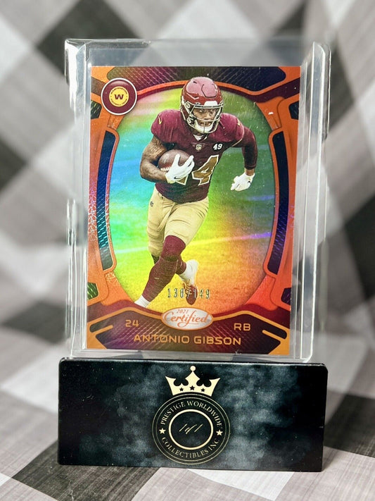 Antonio Gibson 2021 Certified Mirror Orange /149 #62 Washington Commanders