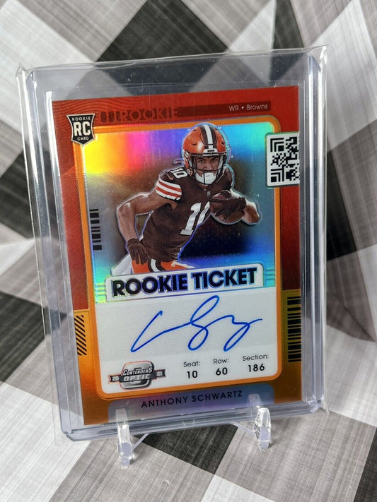 Anthony Schwartz 2021 Contenders Optic Orange Rookie Ticket Auto /20 Color Match