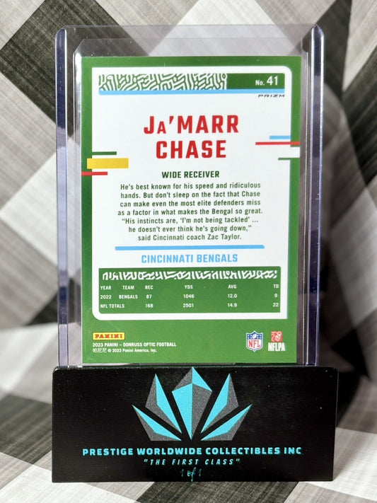 Ja'Marr Chase 2023 Donruss Optic Silver Holo Prizm #41 Cincinnati Bengals