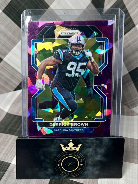 Derrick Brown 2021 Panini Prizm Purple Ice Prizm /225 #317 Carolina Panthers SP