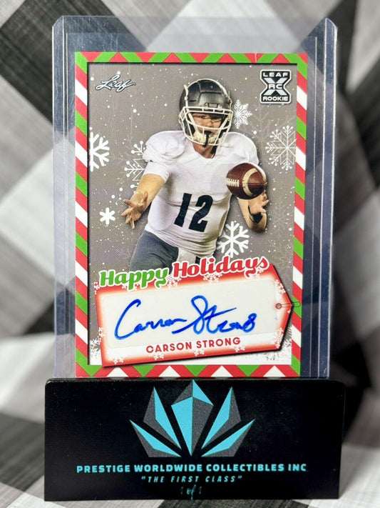 Carson Strong 2022 Leaf Happy Holiday Rookie Auto #HH-CS1 Nevada & Eagles