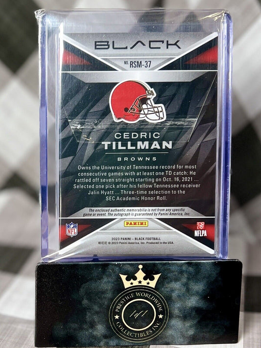 Cedric Tillman 2023 Panini Black Rookie Dual Patch Orange /50 #RSM-37 BROWNS RC