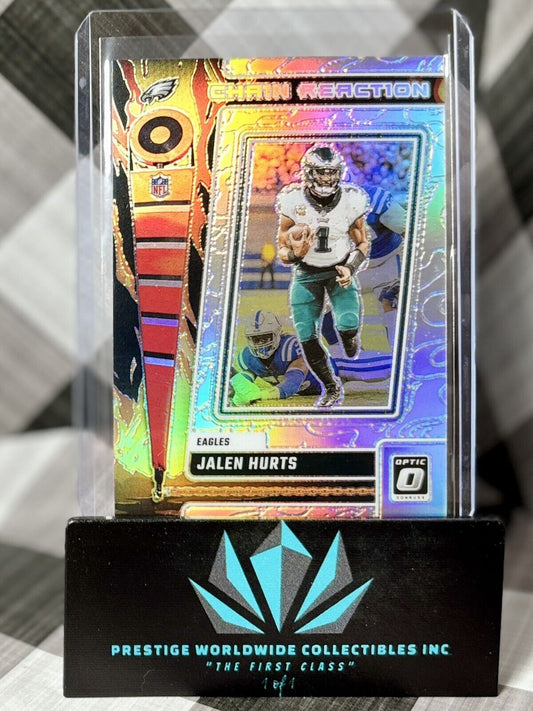 Jalen Hurts 2023 Donruss Optic Chain Reaction Silver Holo #CR-JH PHI Eagles