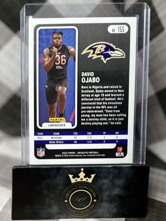 David Ojabo 2022 Panini Absolute Red Foil Rookie /100 #155 Baltimore Ravens RC