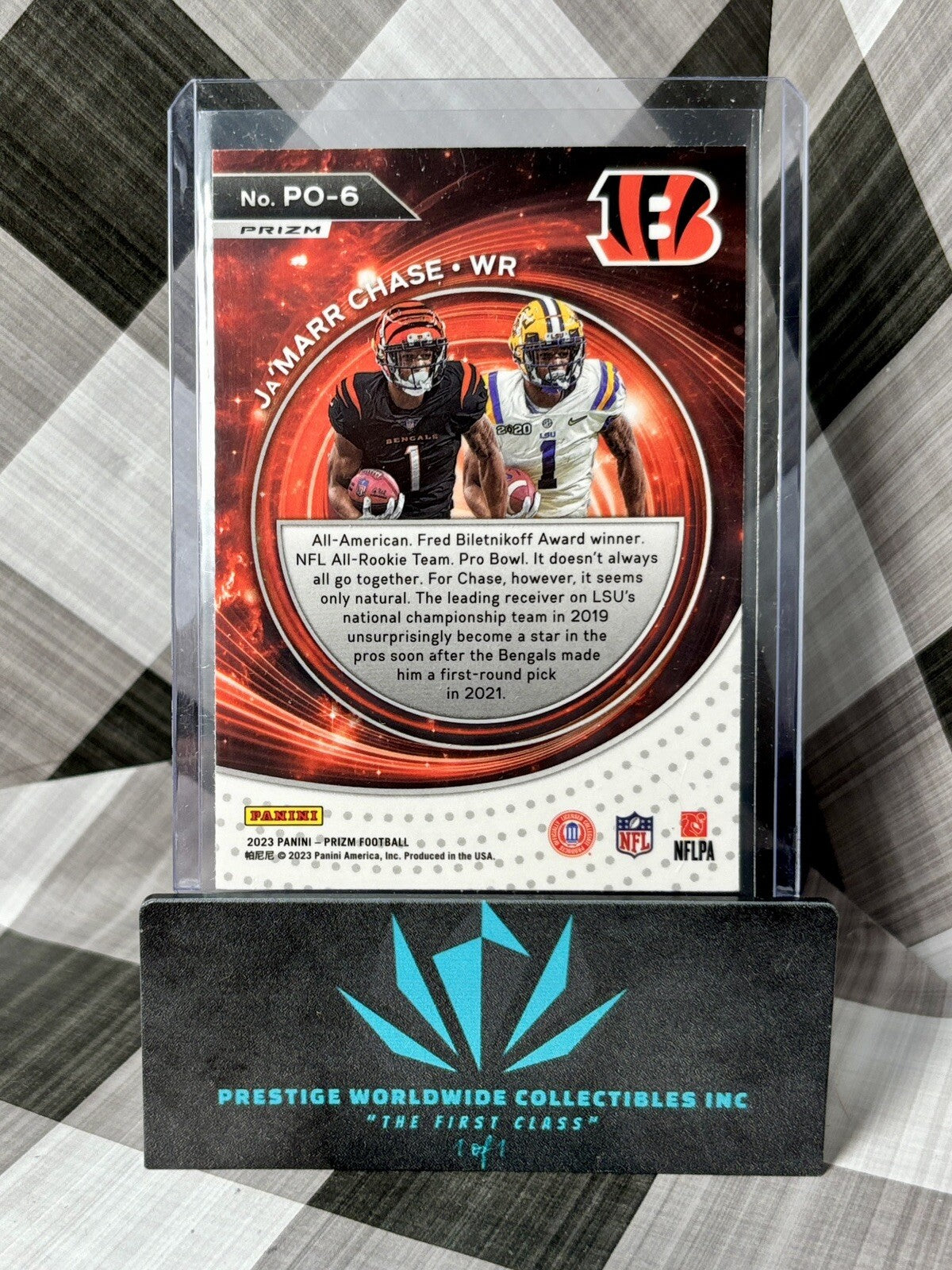 Ja'Marr Chase 2023 Panini Prizm Portals Green #PO-6 Cincinnati Bengals SP