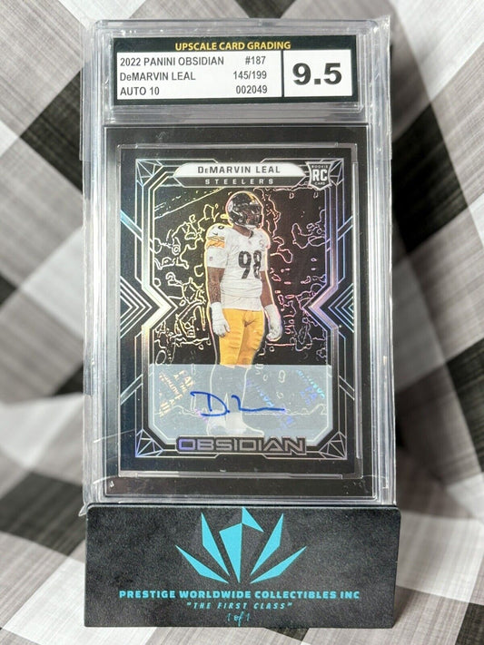 DeMarvin Leal 2022 Panini Obsidian Rookie Auto /199 #187 UCG 9.5 PIT Steelers RC
