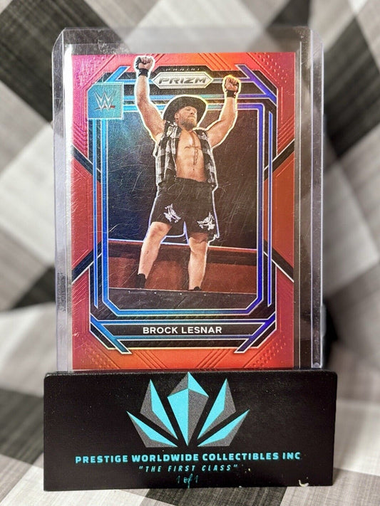 Brock Lesnar 2023 Panini Prizm WWE Red Prizm /299 #151 WWE Smack Down