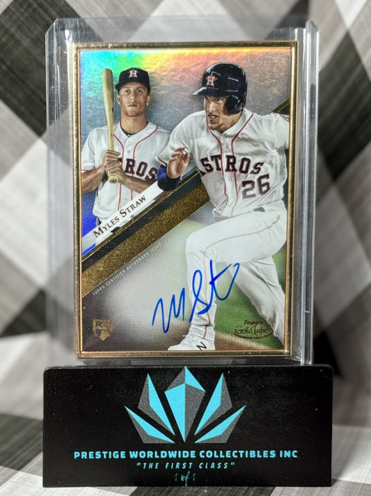 Myles Straw 2019 Topps Gold Label Framed Rookie Auto #GLA-MS Houston Astros RC