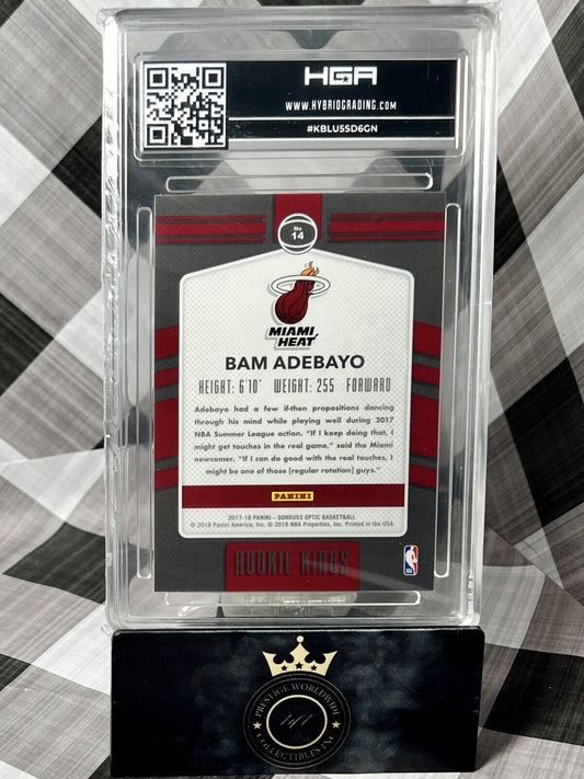 Bam Adebayo 2017-18 Panini Donruss Optic Rookie Kings HGA 9.5 #14 Miami Heat RC