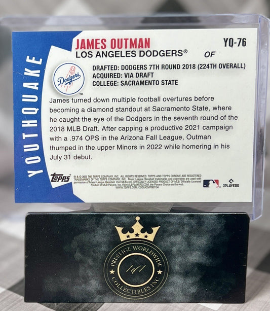 James Outman 2023 Topps Chrome Youthquake Rookie Refractor #YQ-76 Dodgers RC SP