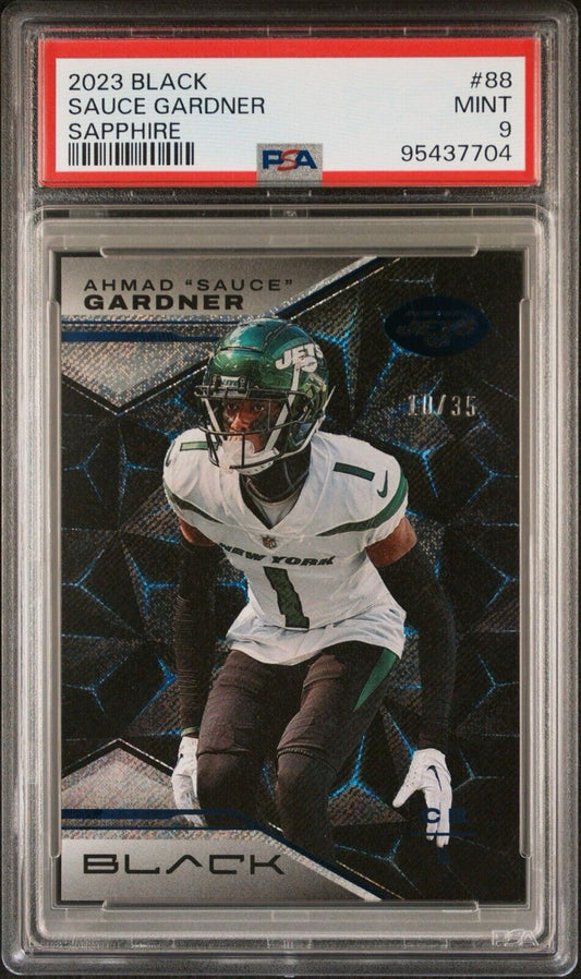 Ahmad "Sauce" Gardner 2023 Panini Black Sapphire /35 PSA 9 #88 New York Jets