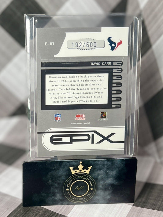 David Carr 2005 Pinnacle Zenith Epix Orange 2nd Down /600 #E-10 Houston Texans