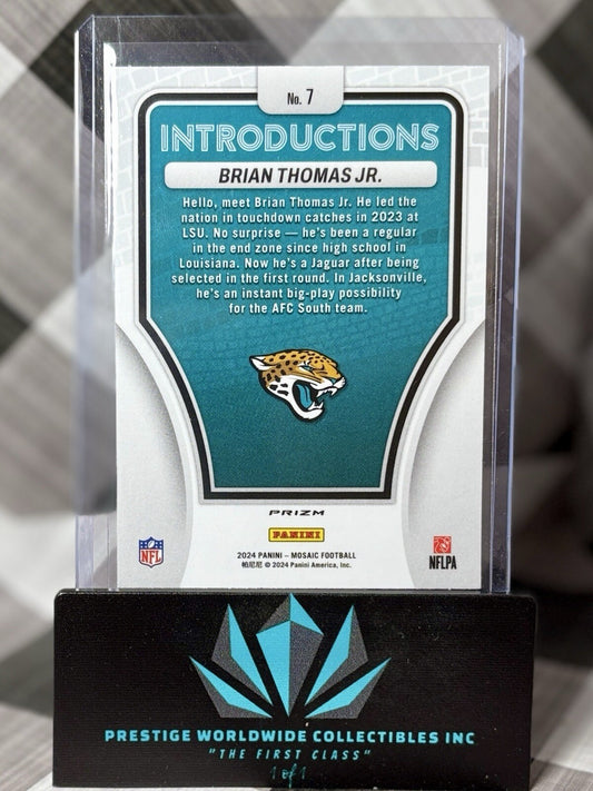 Brian Thomas Jr 2024 Panini Mosaic Silver Prizm Rookie Introductions #7 Jaguars