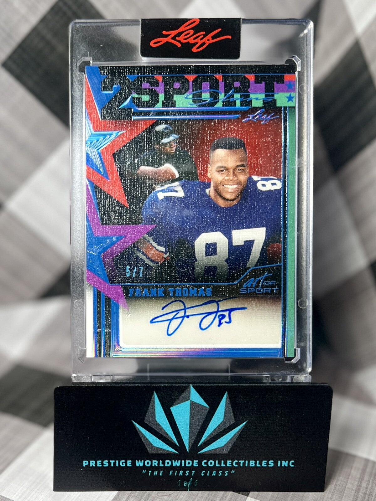 Frank Thomas 2023 Leaf Art of Sport 2 Sport Stars Blue Auto /7 #2SSFT1 White Sox