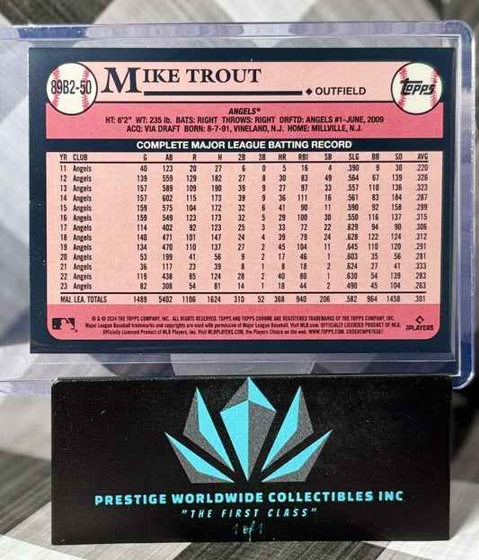 Mike Trout 2024 Topps Series 2 1989 Silver Foil #89B2-50 Los Angeles Angels