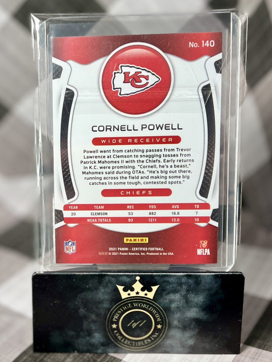 Cornell Powell 2021 Panini Certified Rookie Silver /299 #140 Kansas City Chiefs