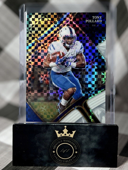 Tony Pollard 2023 Select Draft Picks Blue & White Checkerboard /100 #144 Cowboys