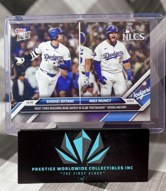 Shohei Ohtani & Max Muncy 2024 Topps NOW MLB NLCS Base #858 Los Angeles Dodgers