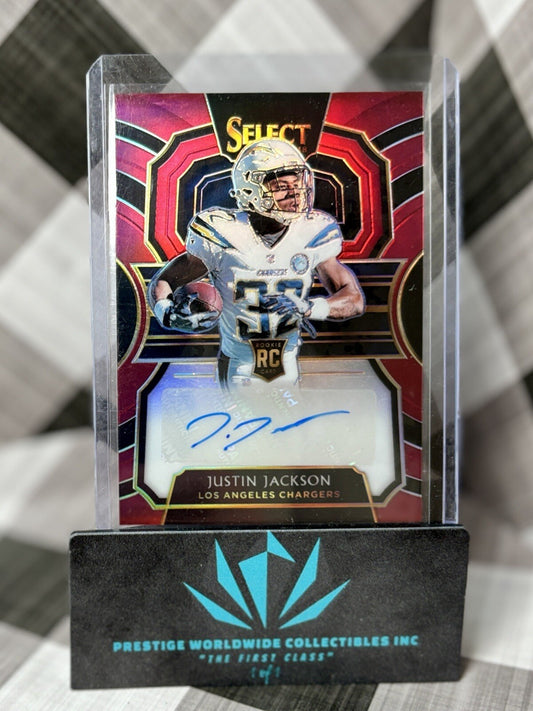 Justin Jackson 2018 Select Rookie Auto Silver Prizm 1st Print 1/75 #RS-JJ LAC RC
