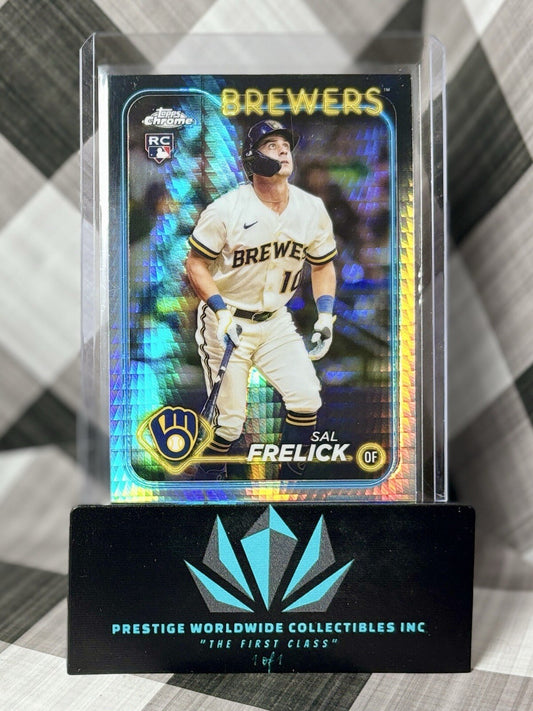 Sal Frelick 2024 Topps Chrome Prism Refractor Rookie #39 Milwaukee Brewers RC