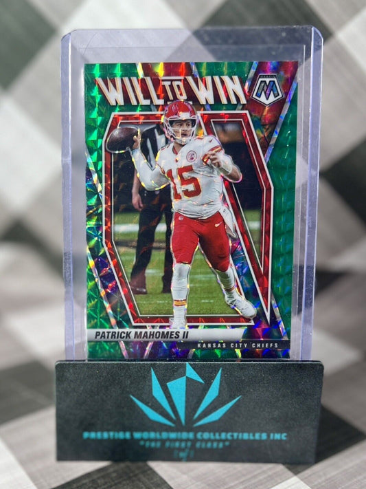 Patrick Mahomes II 2021 Panini Mosaic Will To Win Green Mosaic #WW-2 KC Chiefs