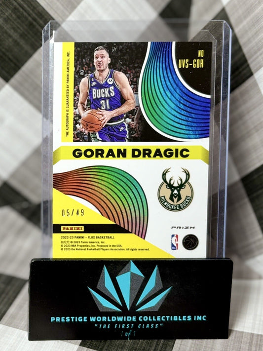 Goran Dragic 2022 Panini Flux Ultraviolet Signature Red /49 #UVS-GOR MIL Bucks