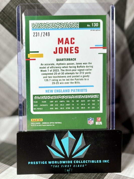 Mac Jones 2023 Donruss Optic Orange Prizm /249 #130 NE Patriots & Jaguars