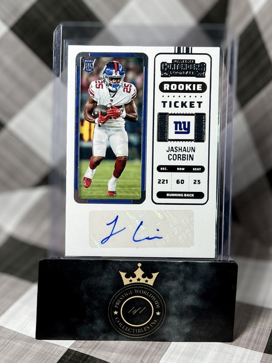 JASHAUN CORBIN 2022 PANINI CONTENDERS ROOKIE TICKET AUTO #294 NEW YORK GIANTS