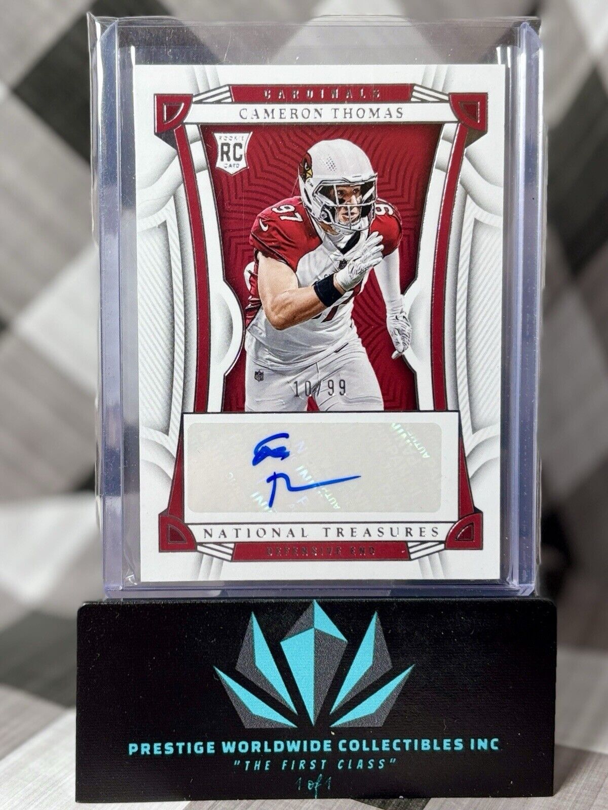 Cameron Thomas 2022 National Treasures Red Rookie Auto /99 #132 AZ Cardinals RC