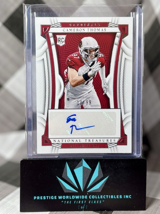 Cameron Thomas 2022 National Treasures Red Rookie Auto /99 #132 AZ Cardinals RC