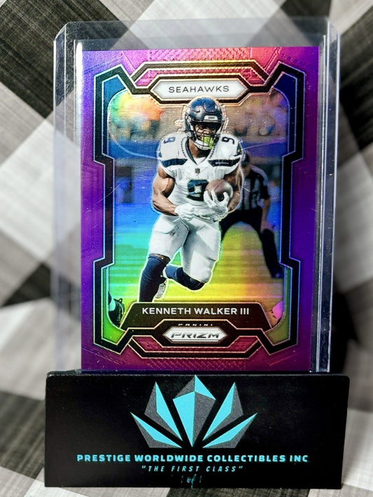 Kenneth Walker III 2023 Panini Prizm Purple Prizm /125 #261 Seattle Seahawks