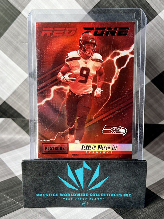 Kenneth Walker III 2022 Playbook Red Zone Holofoil Rookie #RZ-22 Seahawks RC