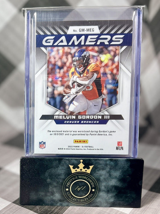 Melvin Gordon III 2022 Xr Gamers Patch 10/3/2021 Game Worn /25 #GM-MEG Broncos