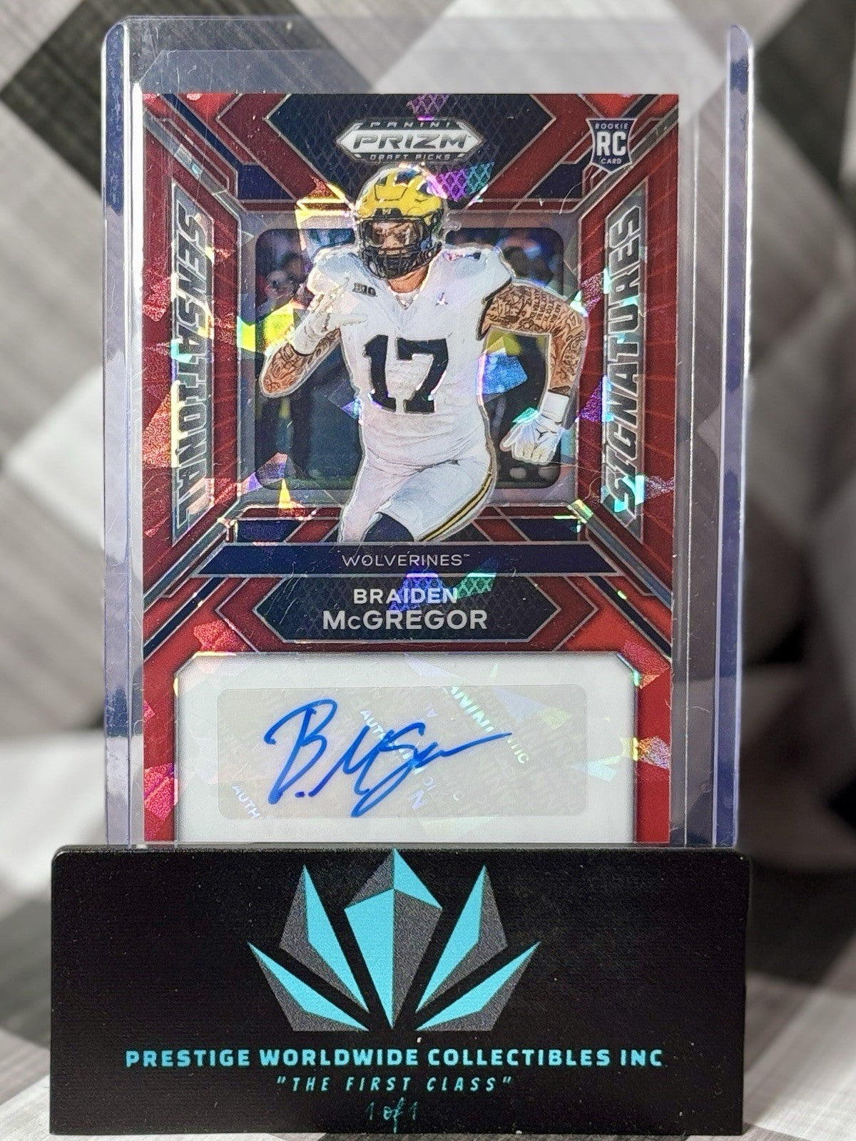 Braiden McGregor 2024 Prizm DP Sensational Sig Red Ice Rookie Auto #SS-BMR Jets