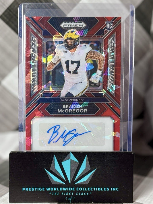 Braiden McGregor 2024 Prizm DP Sensational Sig Red Ice Rookie Auto #SS-BMR Jets